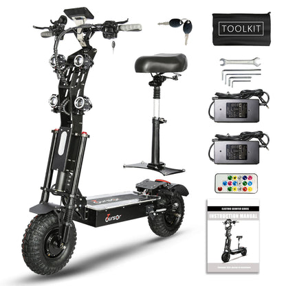 10000W Off-road Electric Scooter Dual Motors 14 Inch Off-Road Tyres 72V-40AH Panasonic Battery Speed 120KM/H elektro scooter