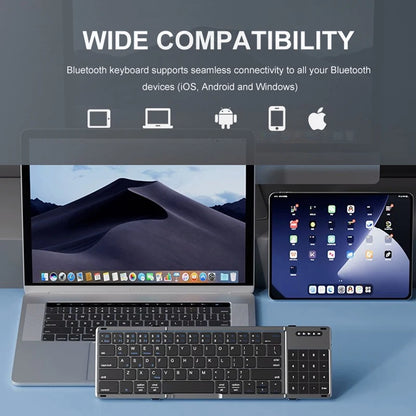 Portable Keyboard Folded,  104 Keys Folded Keyboard for  Cellphone  Supporting  iOS, Android, Windows, PC