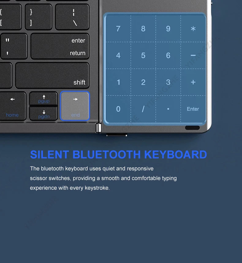 Portable Keyboard Folded,  104 Keys Folded Keyboard for  Cellphone  Supporting  iOS, Android, Windows, PC