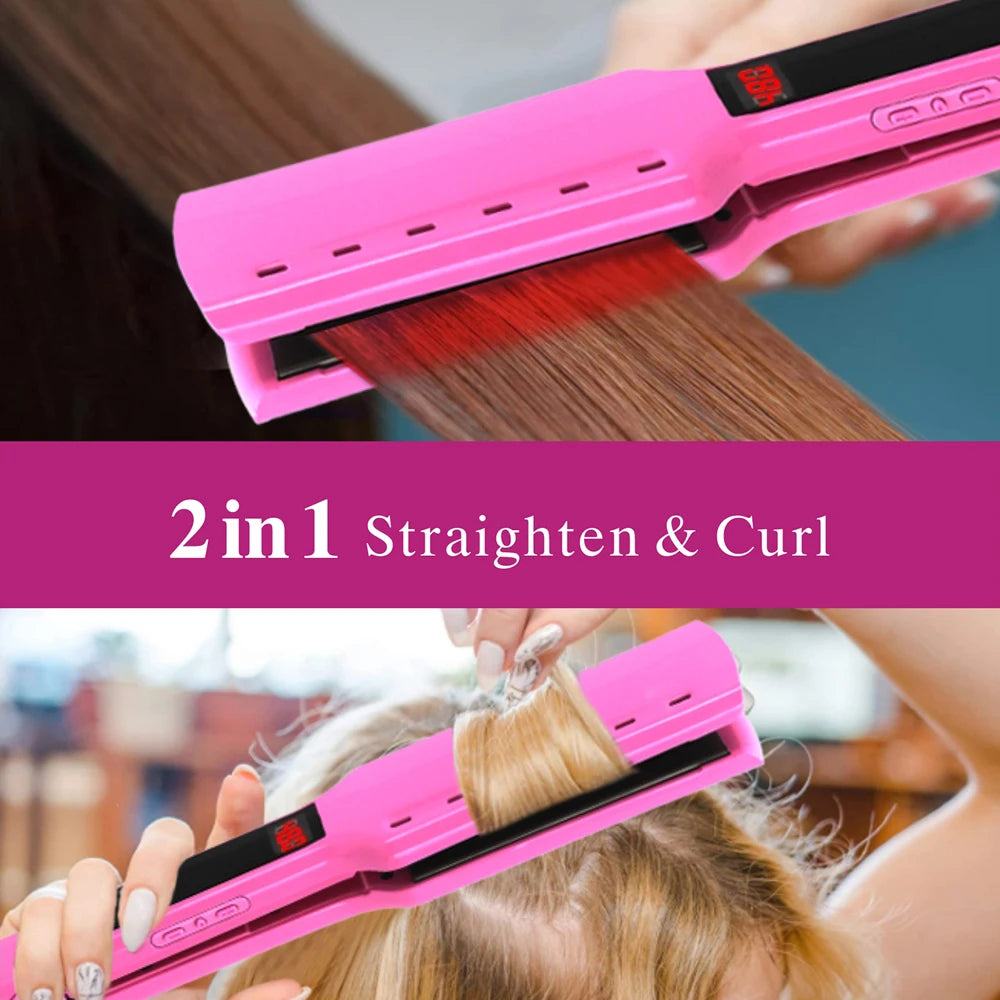 Hair Straightener Curler 480 Degrees High Temperature Titanium Plate Vibrating Flat Iron Keratin Treatment Hair Styling Tool
