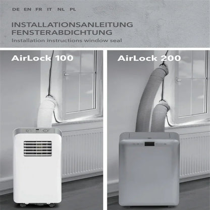 AirLock Window Seal for Portable Air Conditioner 3/4/5m Flexible Cloth Sealing Plate Window Seal with With Zip and Adhesive Fast