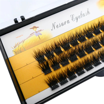 1 Box of 36 Clusters Segmented False Eyelashes Volume C 3D Eyelashes Natural Eyelash Extensions Makeup Eyelash Tool