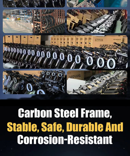 DEEPOWER C14 electric scooter can carry weight on the pedals and is equipped with a 500w motor and a waterproof lithium battery