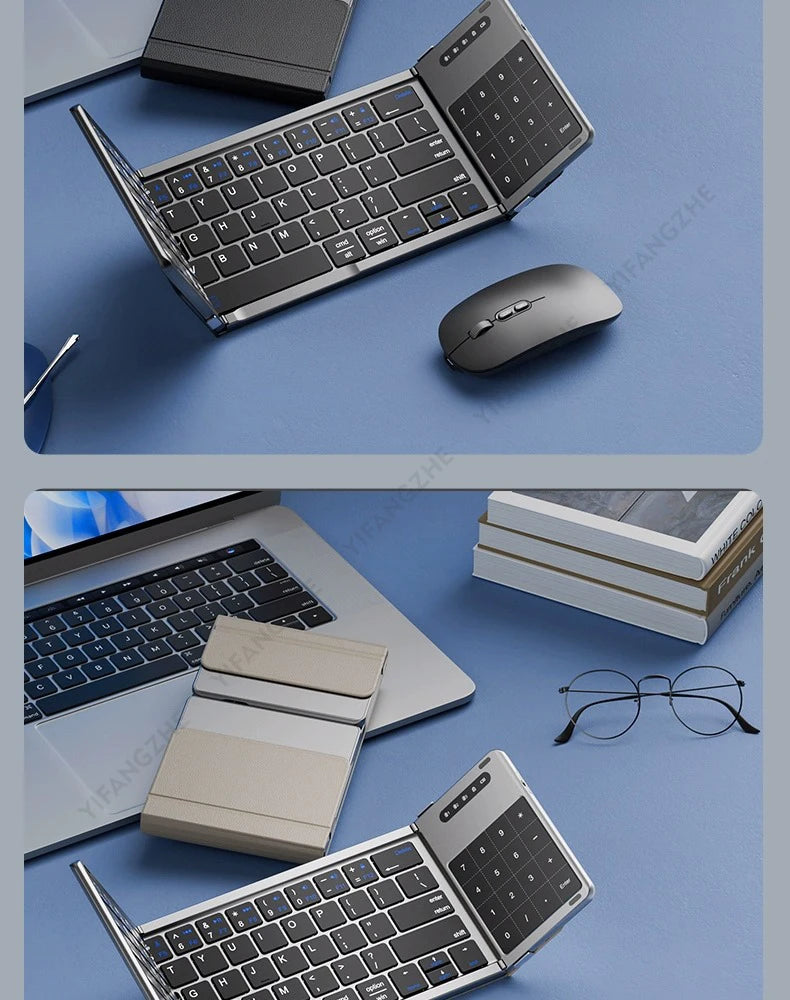 Portable Keyboard Folded,  104 Keys Folded Keyboard for  Cellphone  Supporting  iOS, Android, Windows, PC