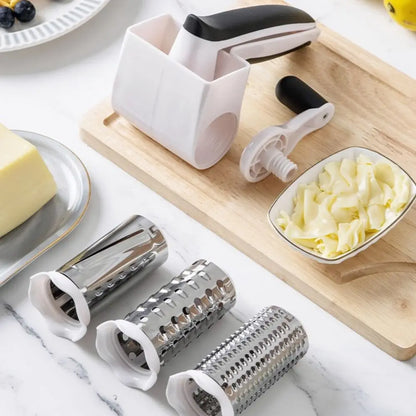 3-in-1 Hand-Cranked Cheese Grater Hand Crank Rotary Parmesan Cheese Shredder Multi-functional Handheld Chocolate Grater