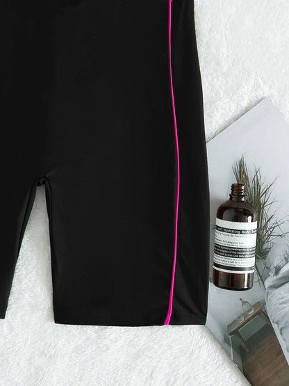 Short Sleeve Surfing Swimsuit 2025 Slim Bodysuit Swimwear Women One Pieces Rashguard Diving Clothes Bathing Swimming Swim Suit