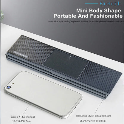 Foldable Bluetooth Keyboard with Touchpad - Full Size Folding Portable Keyboard for phone,Use for iPad iPhone Android Smartphone