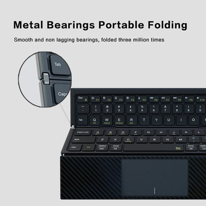 Foldable Bluetooth Keyboard with Touchpad - Full Size Folding Portable Keyboard for phone,Use for iPad iPhone Android Smartphone