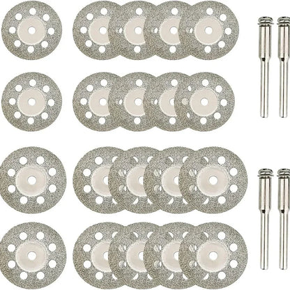 12pcs 22mm Diamond Cutting Disc 3mm Grinding Wheel Mandrel for Metal Cutting Rotary Tool Electric Grinder Parts