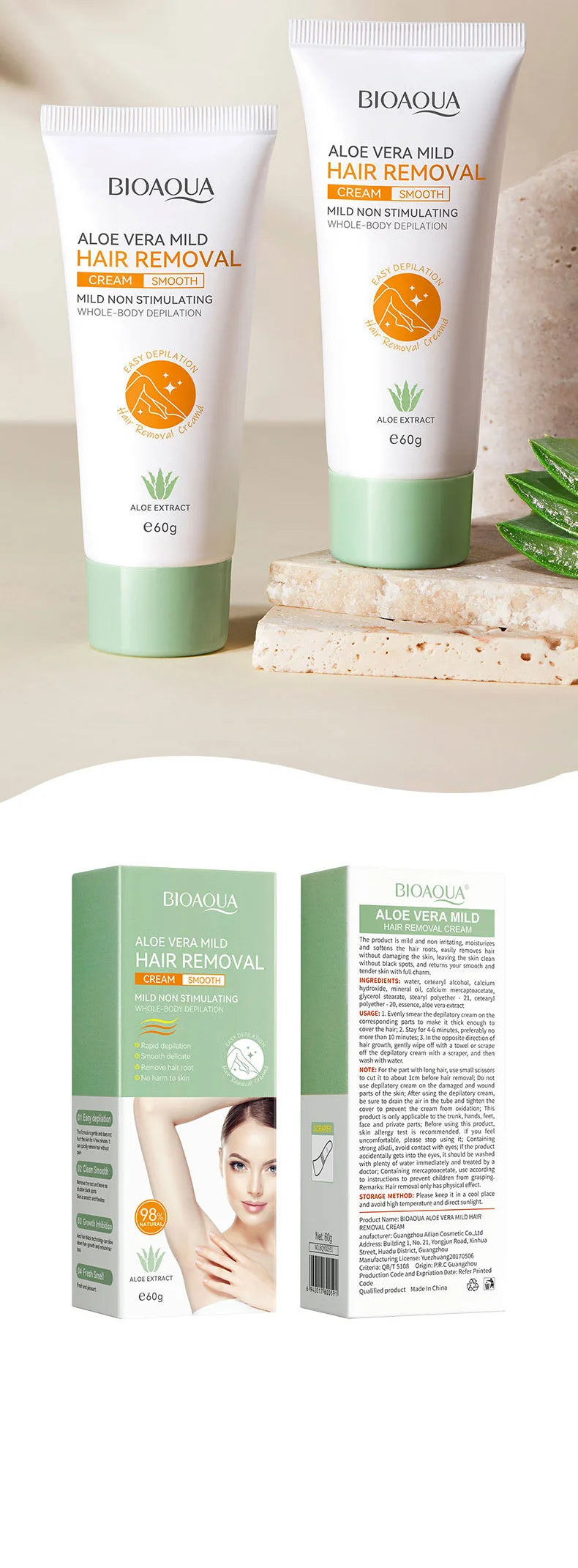 Hair Removal Cream Semi-permanent Painless Hair Remove Woman Men Body Underarm Depilatory Cream Effective Inhibition Hair Growth