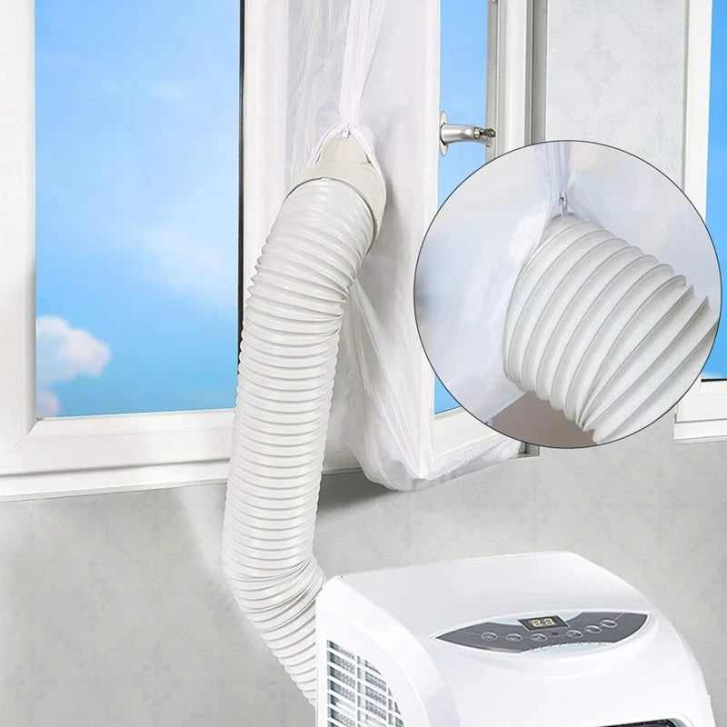 AirLock Window Seal for Portable Air Conditioner 3/4/5m Flexible Cloth Sealing Plate Window Seal with With Zip and Adhesive Fast
