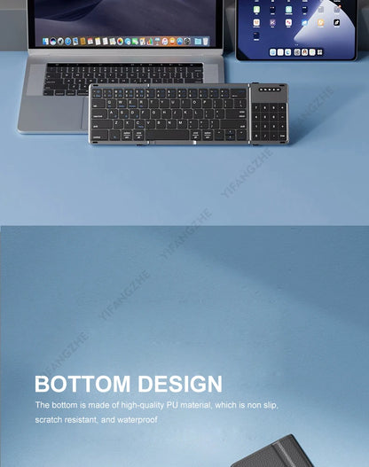 Portable Keyboard Folded,  104 Keys Folded Keyboard for  Cellphone  Supporting  iOS, Android, Windows, PC