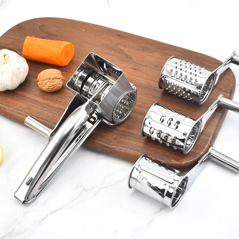 Rotary Cheese Grater Stainless Steel Handheld Cheese Slicer Butter Shredder Multi-functional Vegetables Cutter Kitchen Gadgets