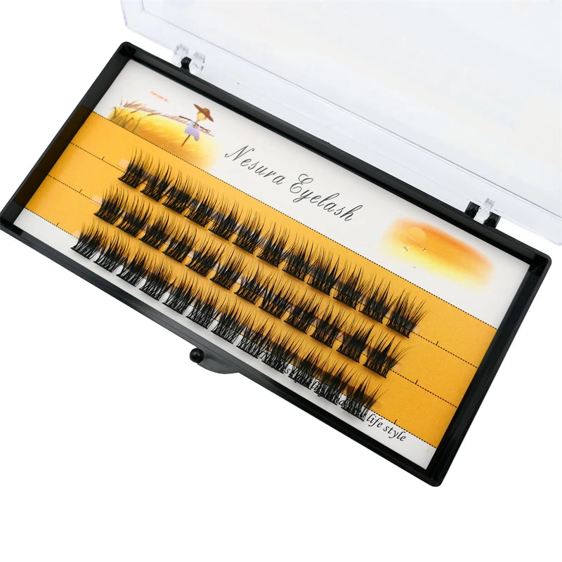 1 Box of 36 Clusters Segmented False Eyelashes Volume C 3D Eyelashes Natural Eyelash Extensions Makeup Eyelash Tool