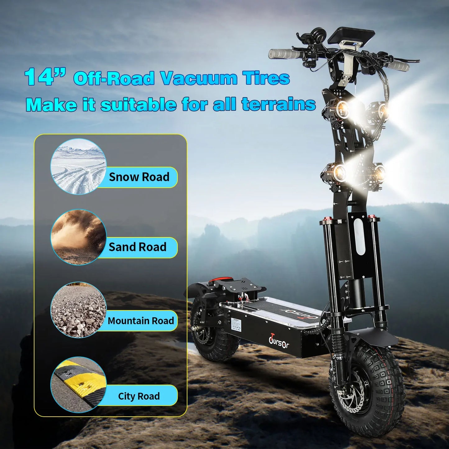 10000W Off-road Electric Scooter Dual Motors 14 Inch Off-Road Tyres 72V-40AH Panasonic Battery Speed 120KM/H elektro scooter