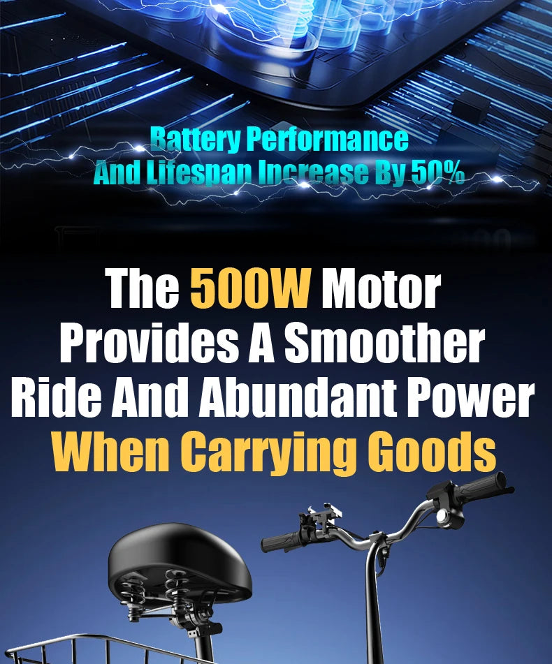 DEEPOWER C14 electric scooter can carry weight on the pedals and is equipped with a 500w motor and a waterproof lithium battery