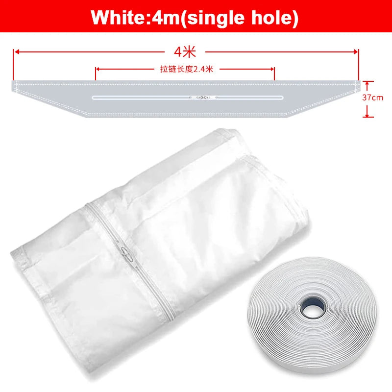 AirLock Window Seal for Portable Air Conditioner 3/4/5m Flexible Cloth Sealing Plate Window Seal with With Zip and Adhesive Fast