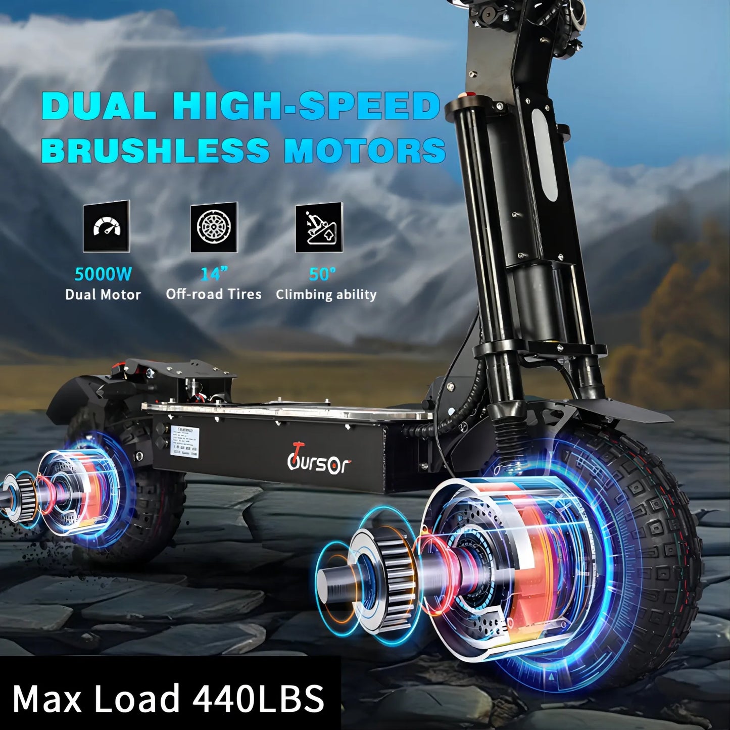 10000W Off-road Electric Scooter Dual Motors 14 Inch Off-Road Tyres 72V-40AH Panasonic Battery Speed 120KM/H elektro scooter