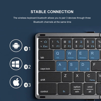 Portable Keyboard Folded,  104 Keys Folded Keyboard for  Cellphone  Supporting  iOS, Android, Windows, PC