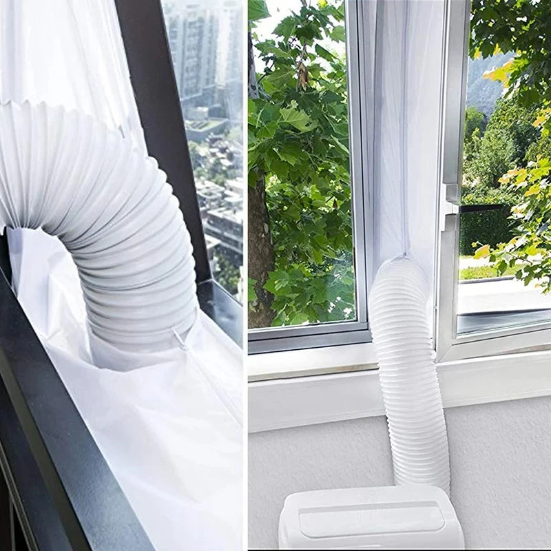 AirLock Window Seal for Portable Air Conditioner 3/4/5m Flexible Cloth Sealing Plate Window Seal with With Zip and Adhesive Fast
