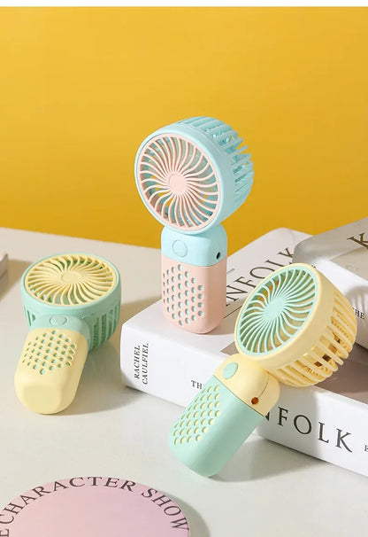 Handheld Mini Fan USB Rechargeable Portable Mute Small Electric Fan Student Dormitory Outdoor Travel Cooling Fan
