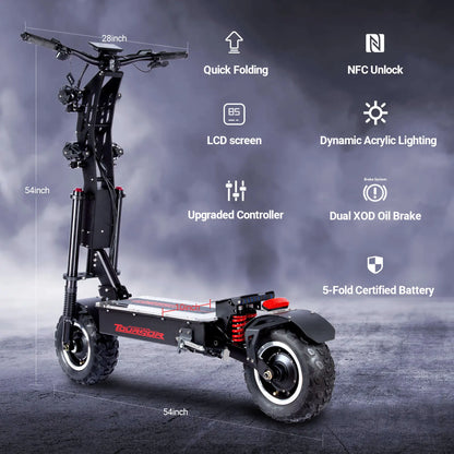 10000W Off-road Electric Scooter Dual Motors 14 Inch Off-Road Tyres 72V-40AH Panasonic Battery Speed 120KM/H elektro scooter