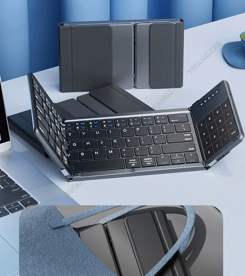 Portable Keyboard Folded,  104 Keys Folded Keyboard for  Cellphone  Supporting  iOS, Android, Windows, PC