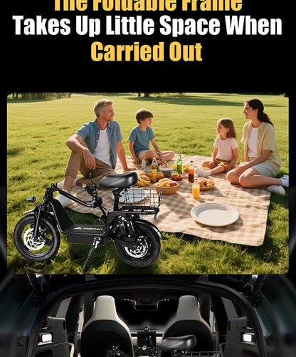 DEEPOWER C14 electric scooter can carry weight on the pedals and is equipped with a 500w motor and a waterproof lithium battery