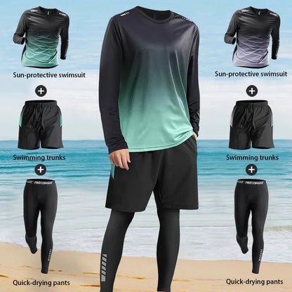 2025 new swimming suit, men's sun-protective long-sleeved and long pants swimsuit.