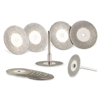 12pcs 22mm Diamond Cutting Disc 3mm Grinding Wheel Mandrel for Metal Cutting Rotary Tool Electric Grinder Parts