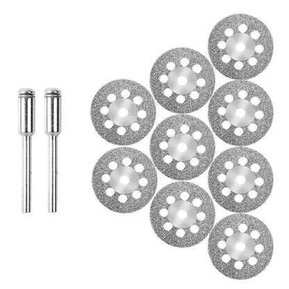 12pcs 22mm Diamond Cutting Disc 3mm Grinding Wheel Mandrel for Metal Cutting Rotary Tool Electric Grinder Parts