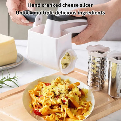 3-in-1 Hand-Cranked Cheese Grater Hand Crank Rotary Parmesan Cheese Shredder Multi-functional Handheld Chocolate Grater