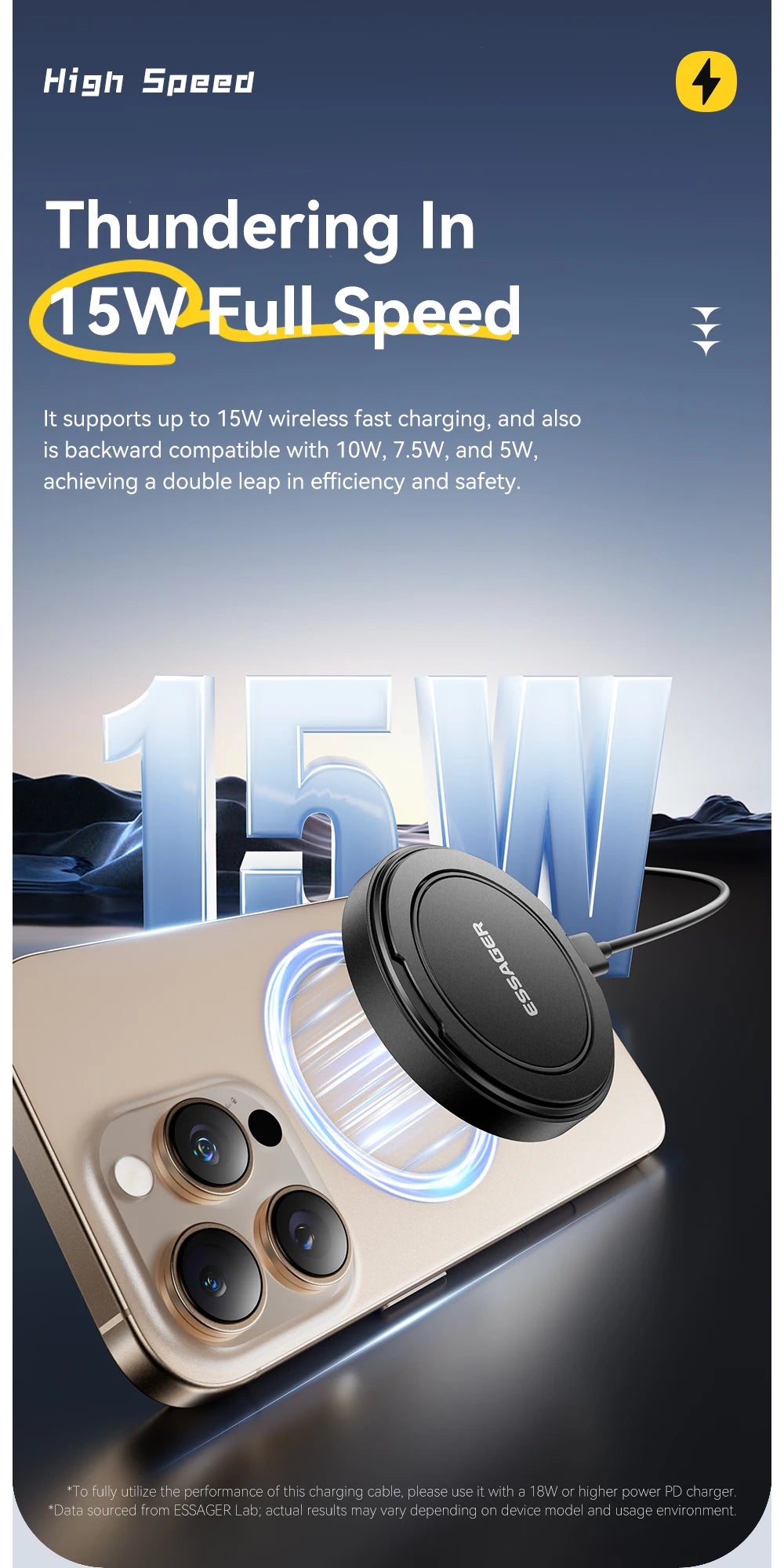 Essager Magnetic 15W Wireless Charger Fast Charging Pad Stand for iPhone 15 14  Airpods USB To Typec Phone Chargers Dock Station