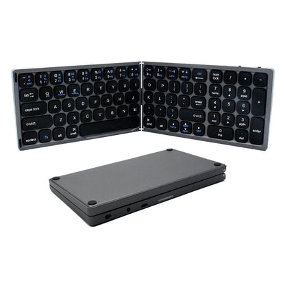 Foldable Bluetooth Keyboard with Numeric Keypad Full Size Wireless Folding Keyboard Rechargeable Portable Travel Keyboard
