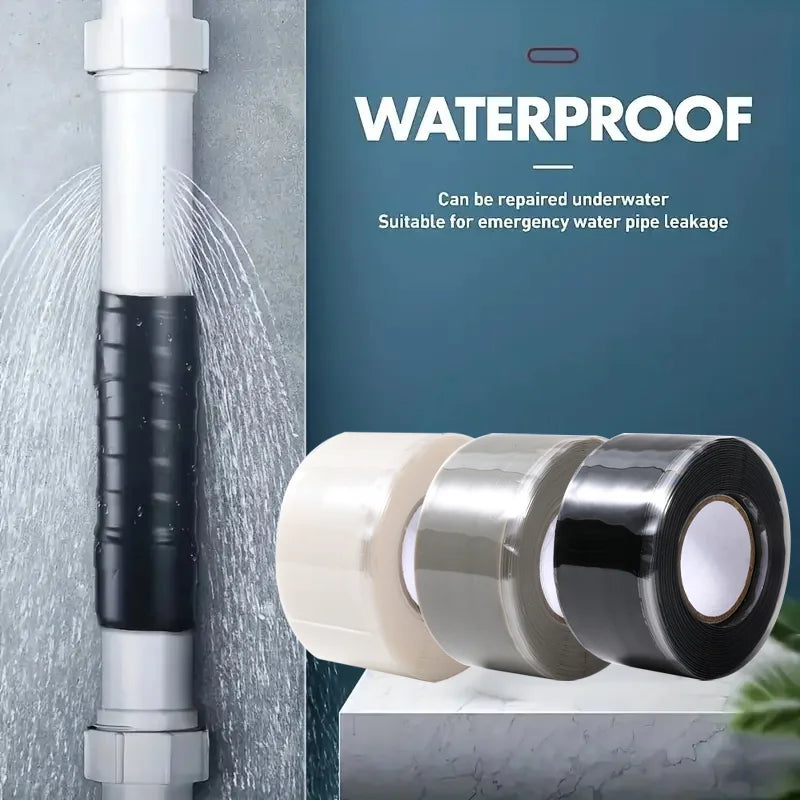 Waterproof Self-Fusing Silicone Tape |   High Temp Resistant |   Leak Proof Seal for Pipe, Hose, Tubing |   Emergency Repair