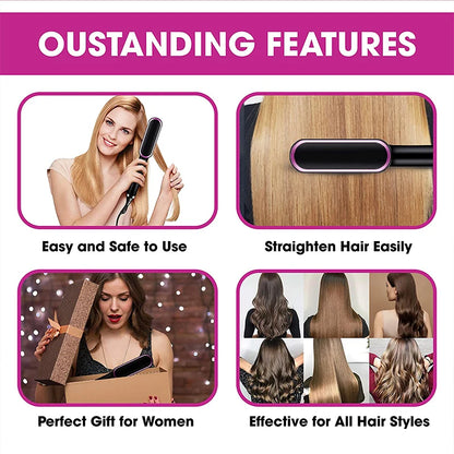 Hair Straightener Professional Ptc Quick Heated Electric Hot Comb Hair  Comb Personal Care Multifunctional Hairstyle Brush