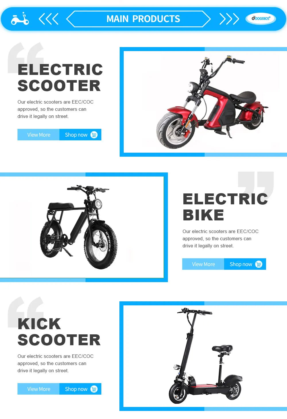 12-Inch 2000W 2-Wheel Self-Balancing Scooter Motorcycle Electric Scooter With CE EEC