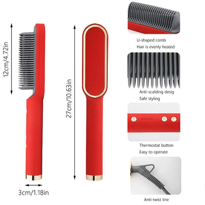Hair Straightener Professional Ptc Quick Heated Electric Hot Comb Hair  Comb Personal Care Multifunctional Hairstyle Brush
