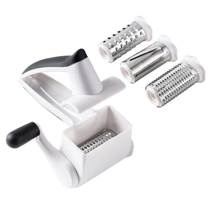 3-in-1 Hand-Cranked Cheese Grater Hand Crank Rotary Parmesan Cheese Shredder Multi-functional Handheld Chocolate Grater