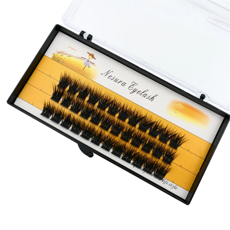 1 Box of 36 Clusters Segmented False Eyelashes Volume C 3D Eyelashes Natural Eyelash Extensions Makeup Eyelash Tool