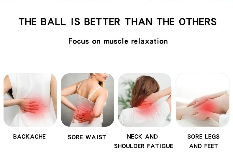 Vibrating Massage Ball 4Speed High-Intensity Fitness Yoga Massage Roller Relieving Muscle Tension Pain  Pressure Massaging Balls