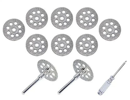 12pcs 22mm Diamond Cutting Disc 3mm Grinding Wheel Mandrel for Metal Cutting Rotary Tool Electric Grinder Parts