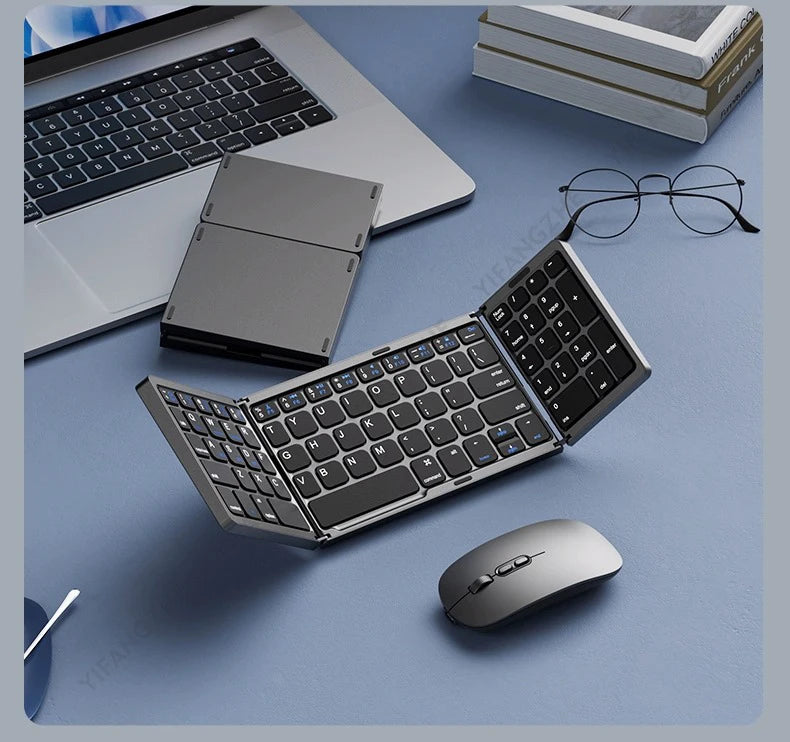 Portable Keyboard Folded,  104 Keys Folded Keyboard for  Cellphone  Supporting  iOS, Android, Windows, PC