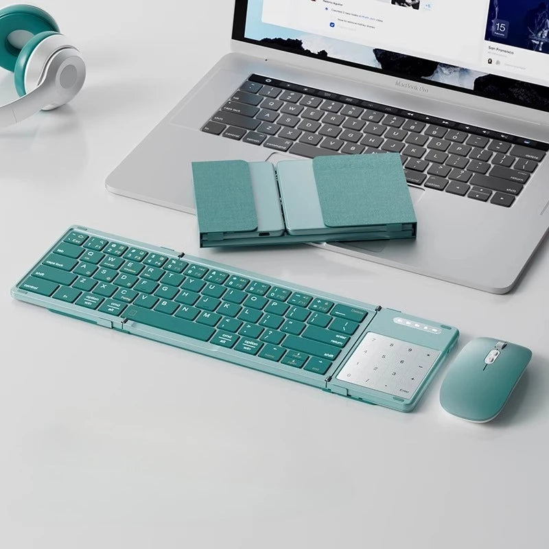 Portable Keyboard Folded,  104 Keys Folded Keyboard for  Cellphone  Supporting  iOS, Android, Windows, PC