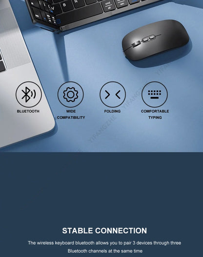 Portable Keyboard Folded,  104 Keys Folded Keyboard for  Cellphone  Supporting  iOS, Android, Windows, PC