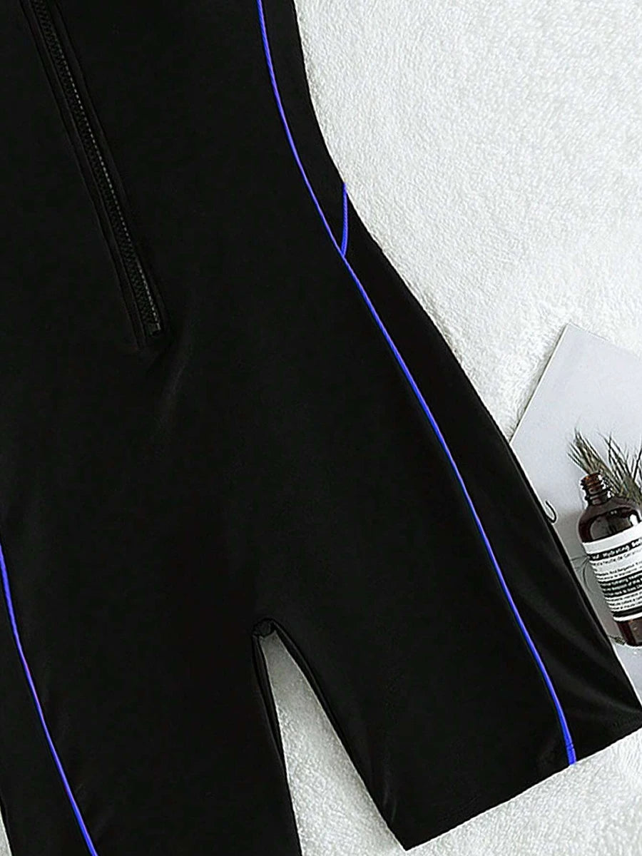 Short Sleeve Surfing Swimsuit 2025 Slim Bodysuit Swimwear Women One Pieces Rashguard Diving Clothes Bathing Swimming Swim Suit