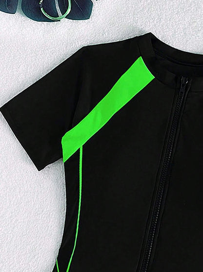 Short Sleeve Surfing Swimsuit 2025 Slim Bodysuit Swimwear Women One Pieces Rashguard Diving Clothes Bathing Swimming Swim Suit