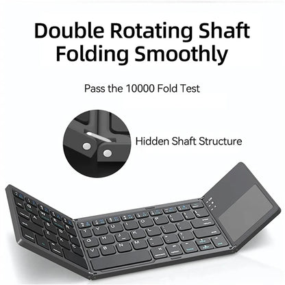 Foldable Bluetooth Keyboard With Touchpad Mini Wireless Keyboard Rechargable Keyboard For IOS Android Windows Tablet Notebook