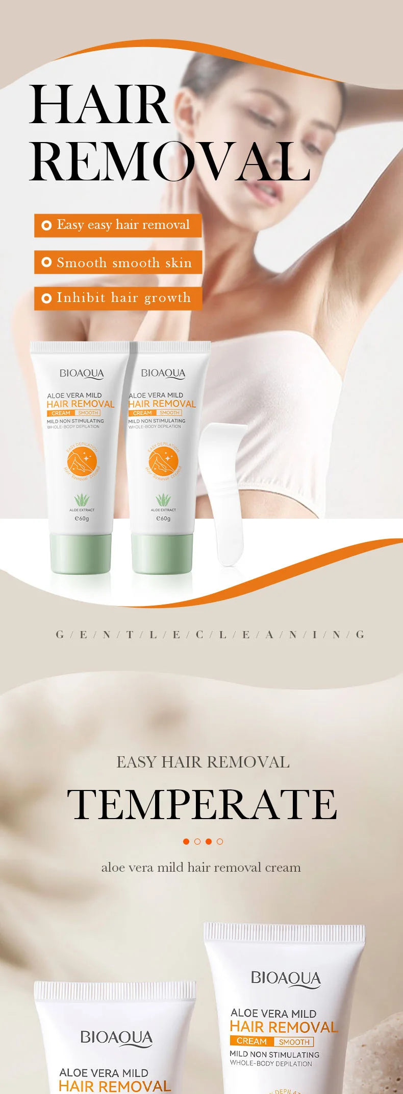 Hair Removal Cream Semi-permanent Painless Hair Remove Woman Men Body Underarm Depilatory Cream Effective Inhibition Hair Growth