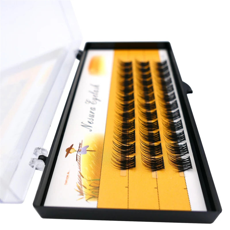 1 Box of 36 Clusters Segmented False Eyelashes Volume C 3D Eyelashes Natural Eyelash Extensions Makeup Eyelash Tool